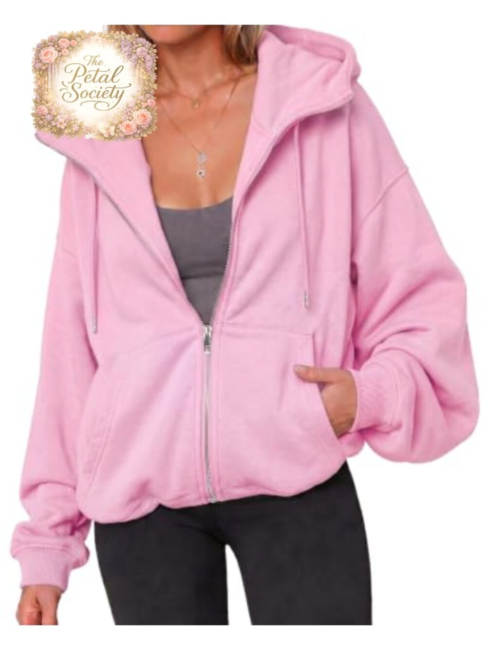 Oversized Zip Up Hoodie Sweatshirt Casual Fall Jacket Women